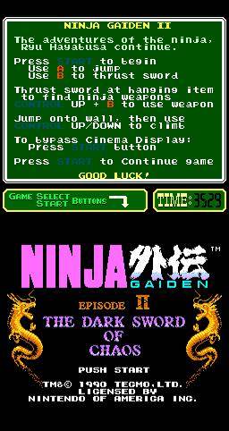 Screenshot of Ninja Gaiden II: The Dark Sword of Chaos (1990) from RAWG