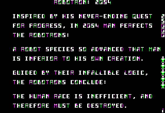 Screenshot of Robotron: 2084 from RAWG